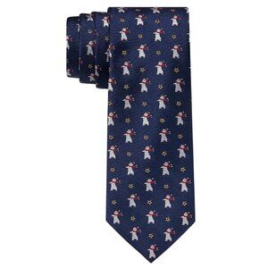 Tommy Hilfiger Men's 3.25'' Silk Blend Polar Bear Neck Tie, Navy Blue, One Size